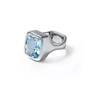 Magnus Blue Topaz Ring (White Rhodium)