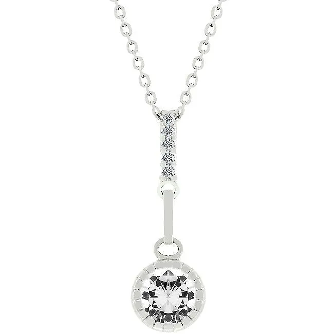 Maypo Clear Round Drop Pendant | 1ct