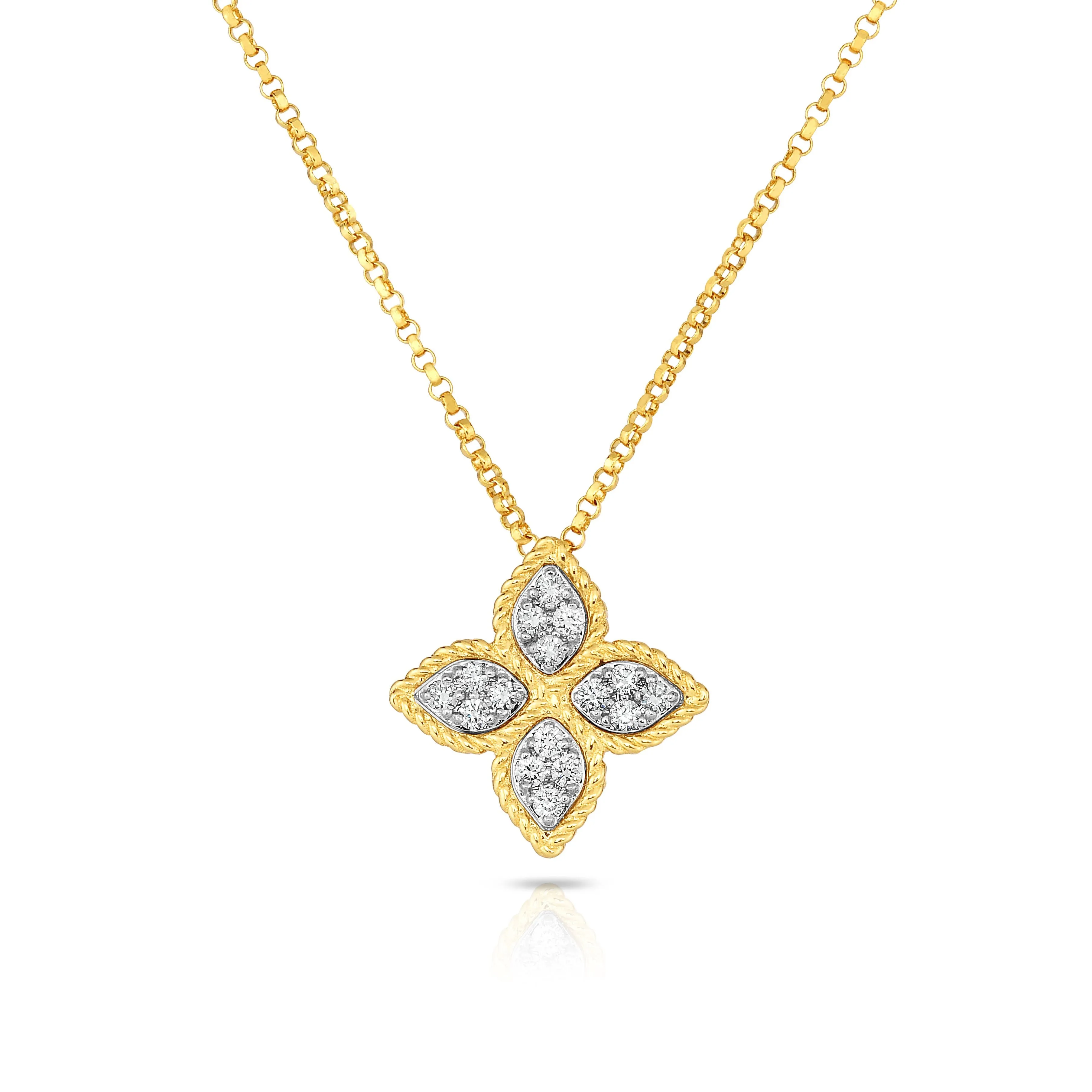 Medium Princess Flower Diamond Pendant