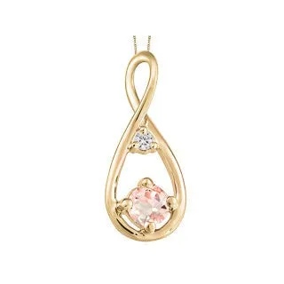 Morganite & Diamond Infinity Necklace