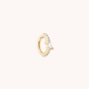 Navette Topaz Rook Hoop in Solid Gold