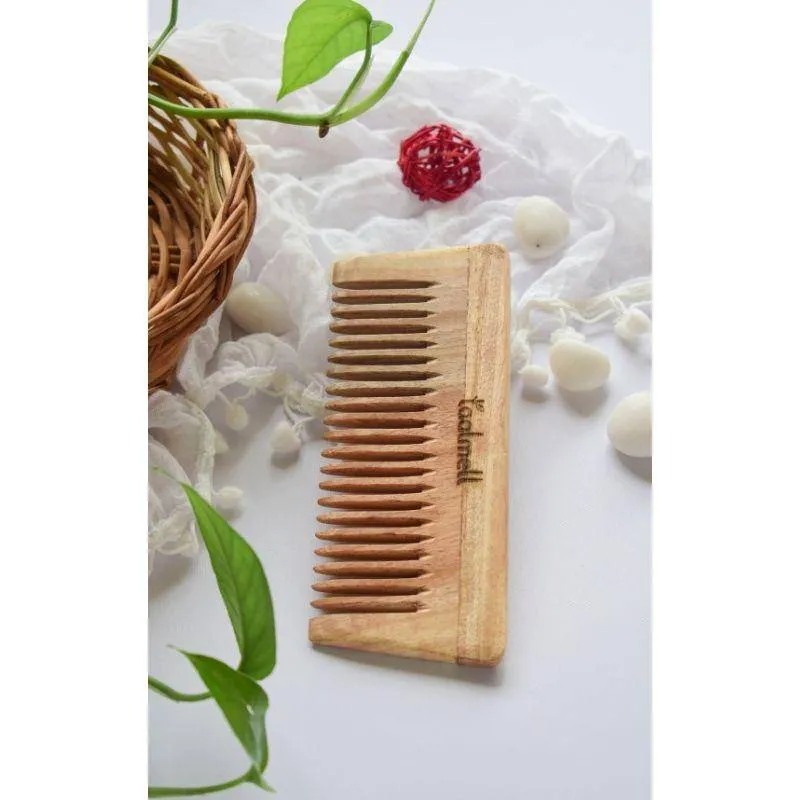 Neem Detangle Comb | Pack of 2 | Wide-toothed Tip | Makes Detangling of Hair Easy | Use on wet hairs