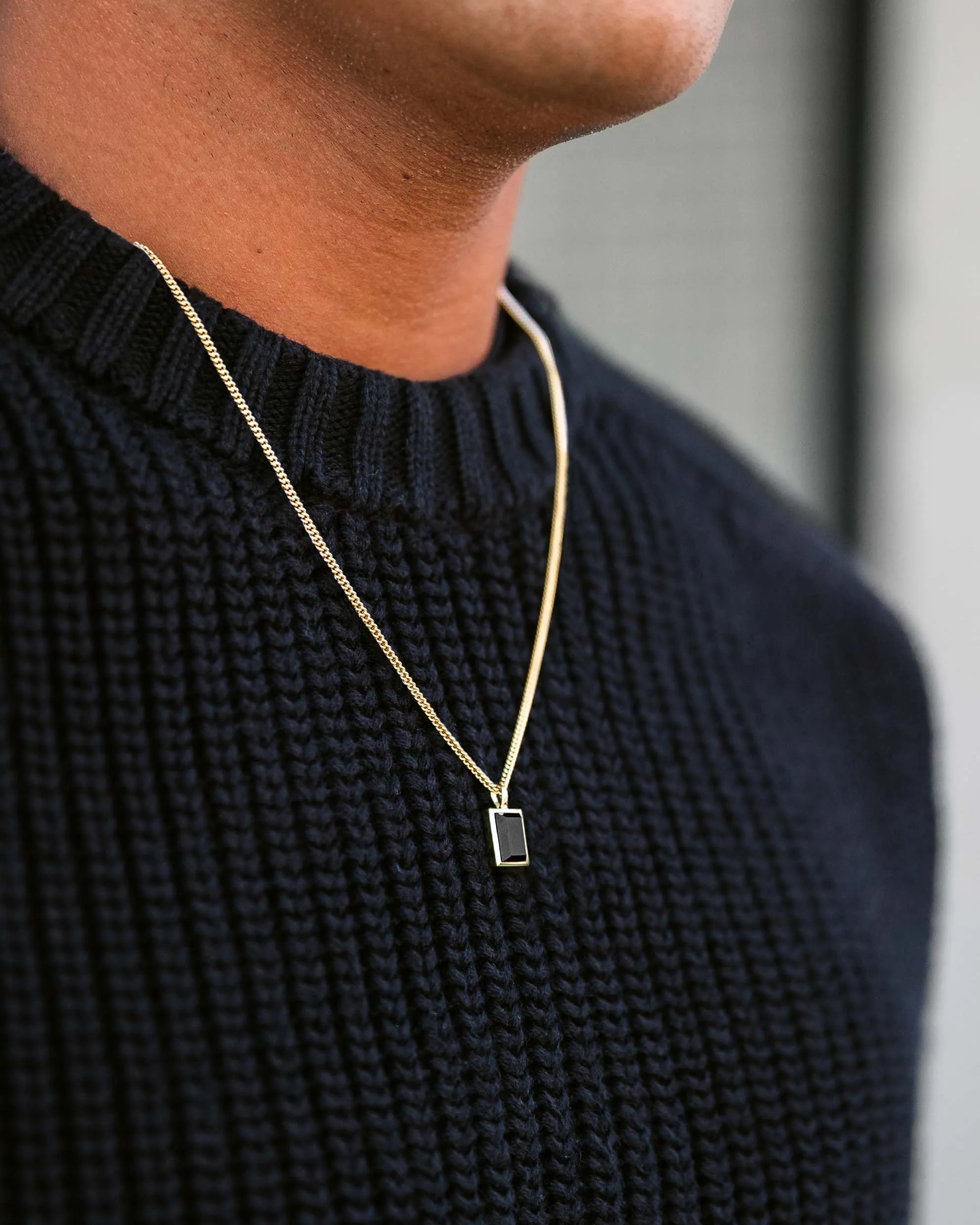 Onyx Quad Pendant - 14K Gold Onyx