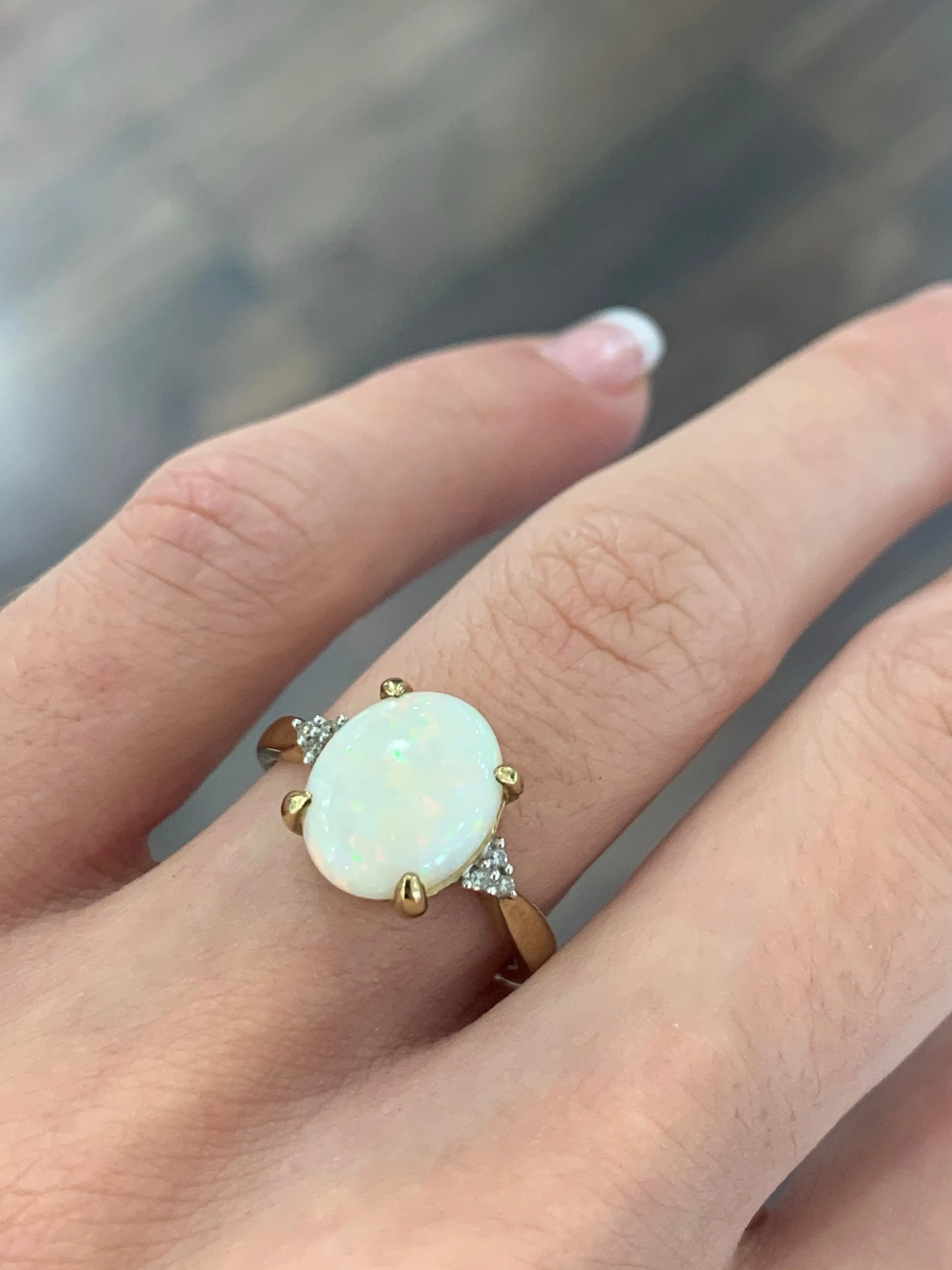 Opal and Diamond Ring