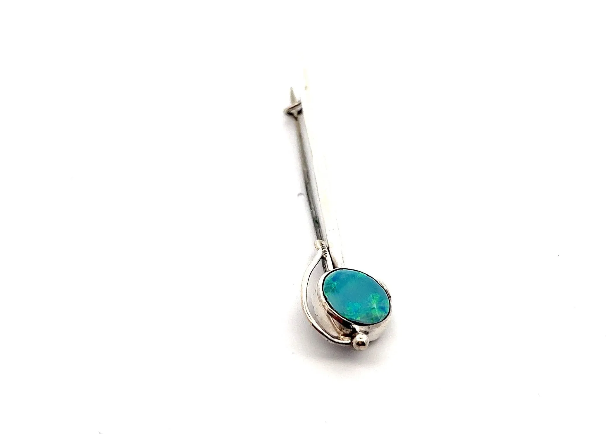 Opal and Sterling Silver Brooch