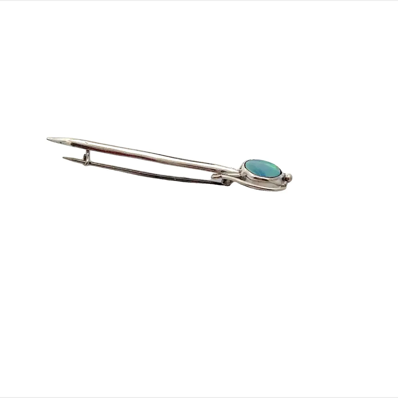 Opal and Sterling Silver Brooch