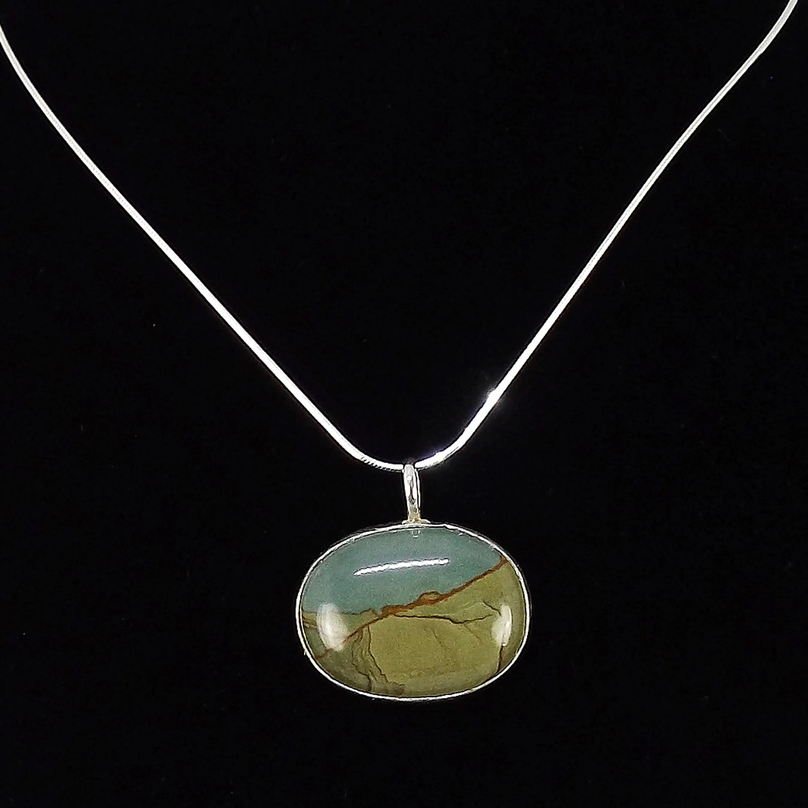 Owyhee Picture Jasper Pendant in Sterling Silver