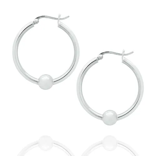 P556 Hoop Earrings With Ball