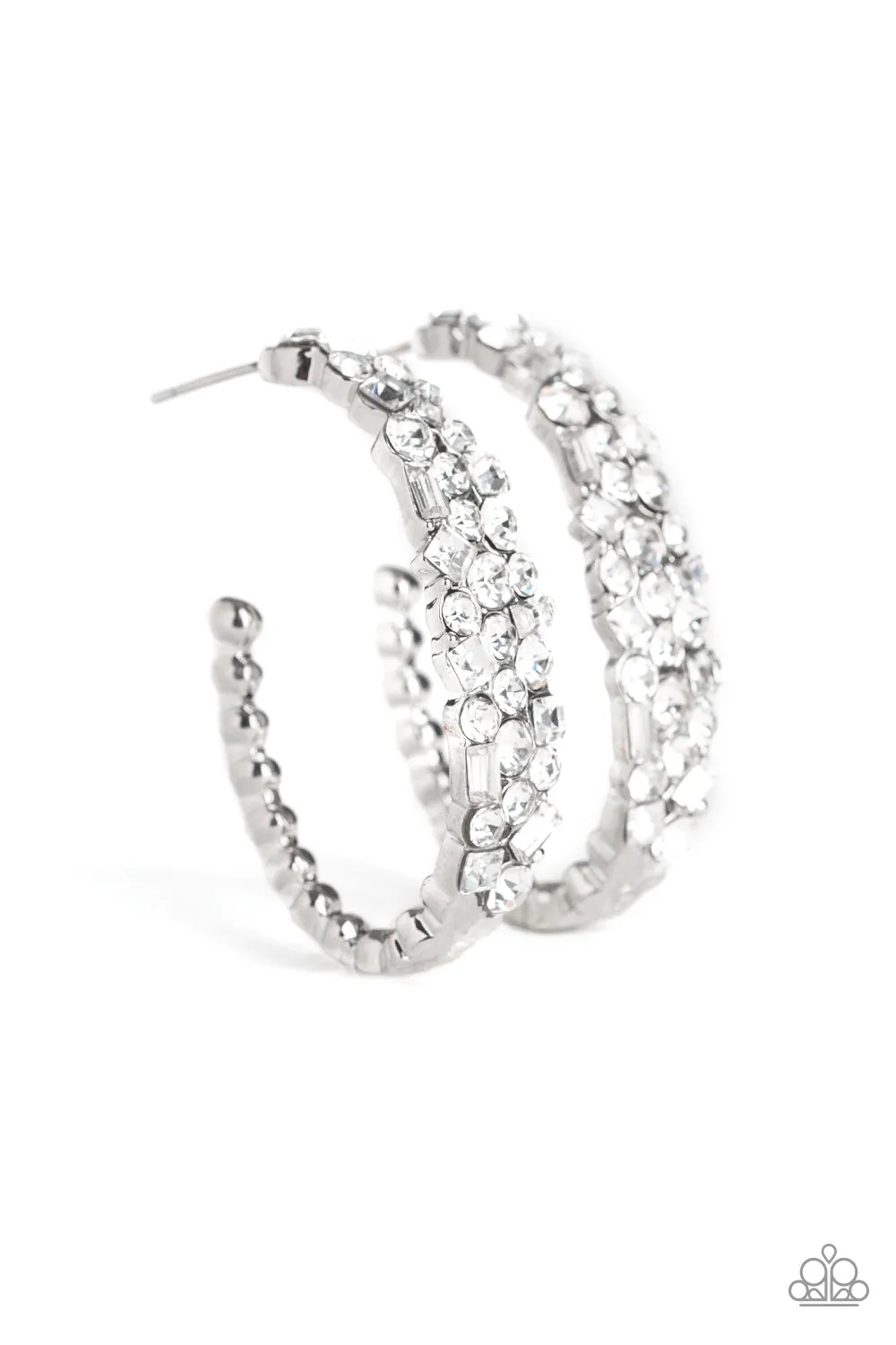 Paparazzi A GLITZY Conscience Earrings White