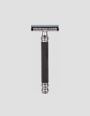 Parker - 26C Safety Razor, 3 piece, Open Comb, Black and Chrome Handle