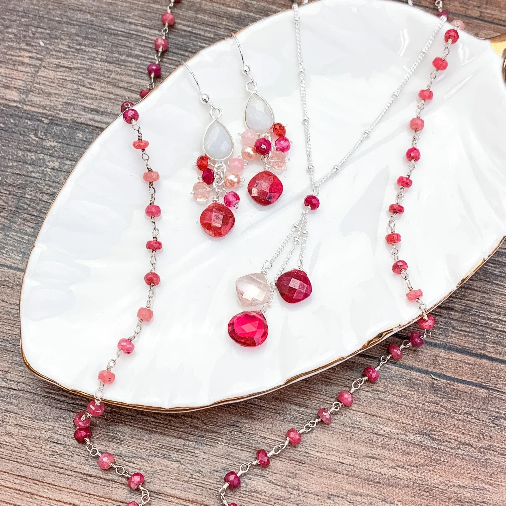 Past Present Future Ruby Necklace