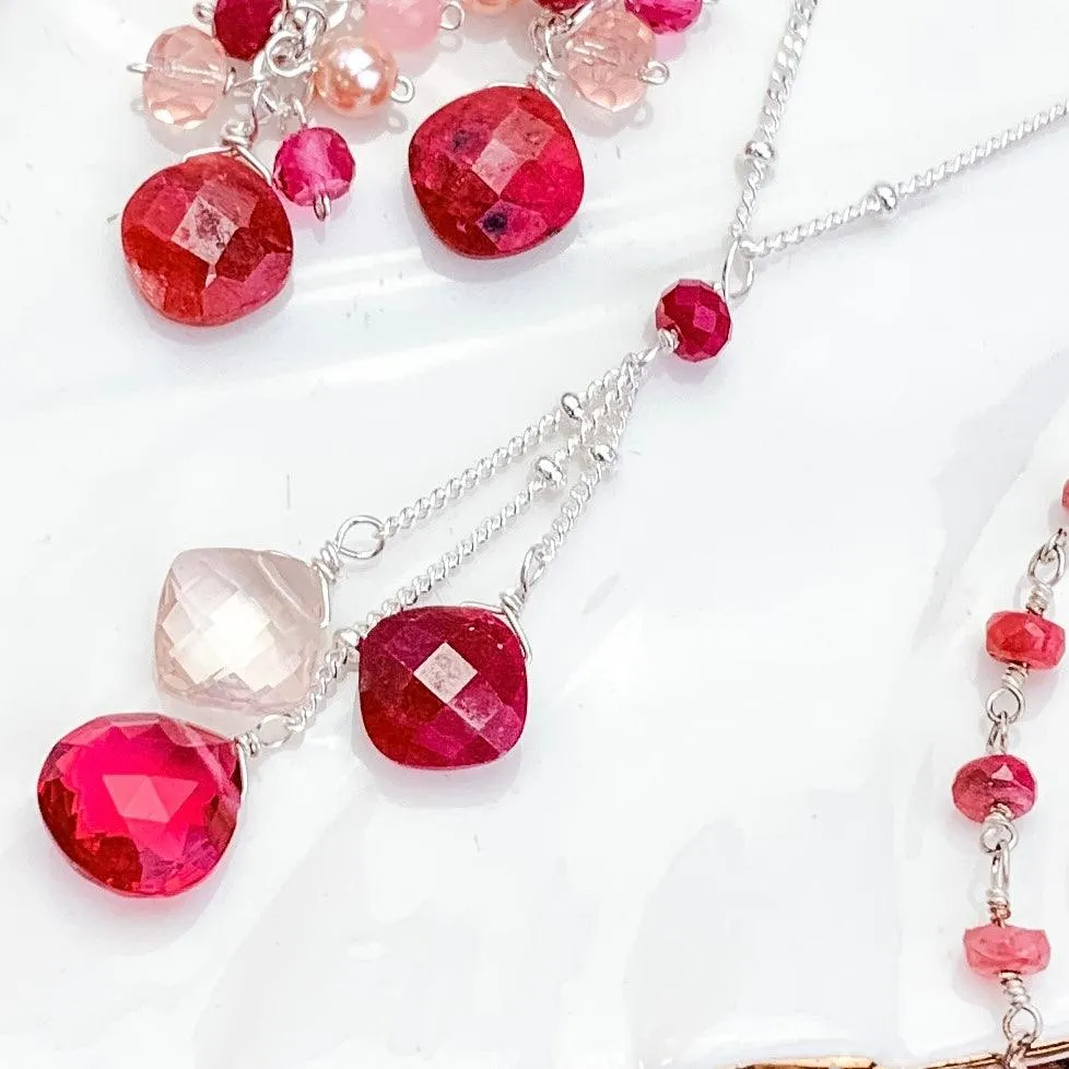 Past Present Future Ruby Necklace