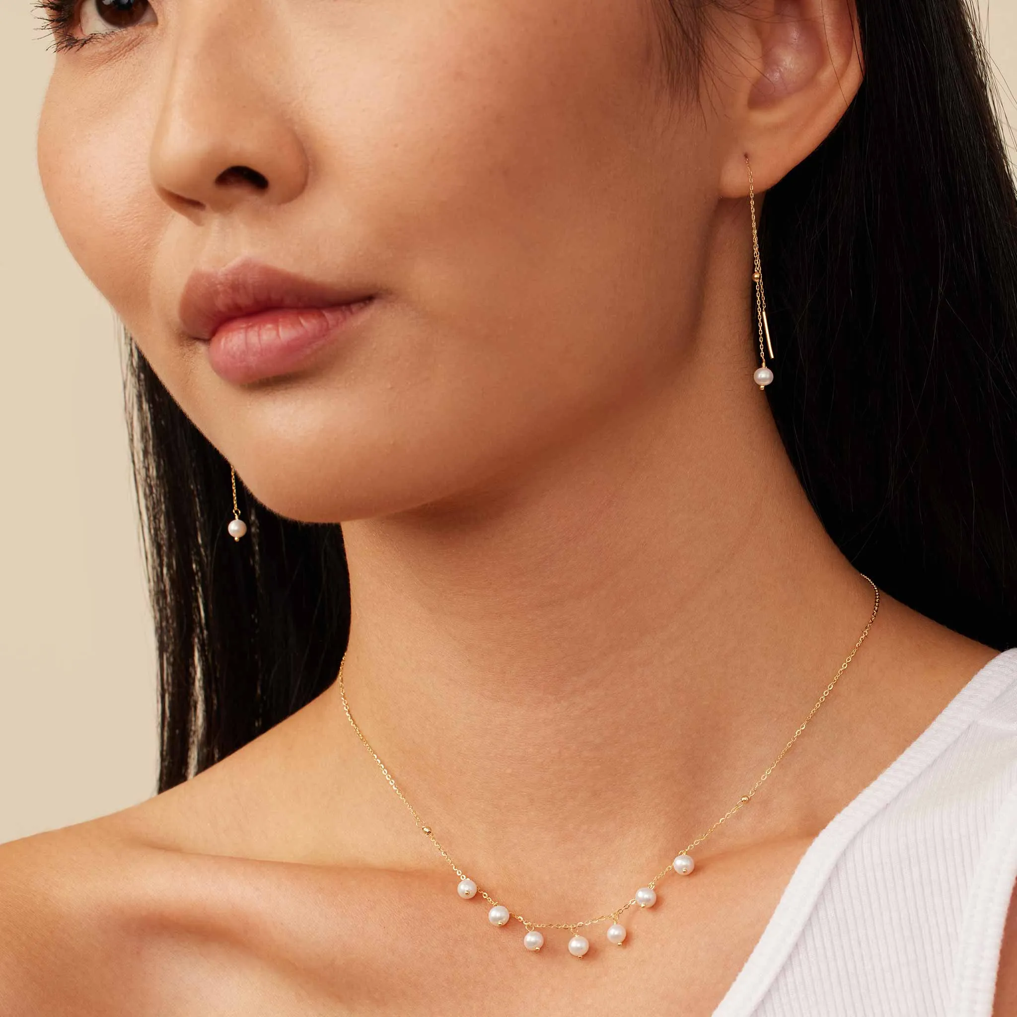 Pearl Girl Station Necklace