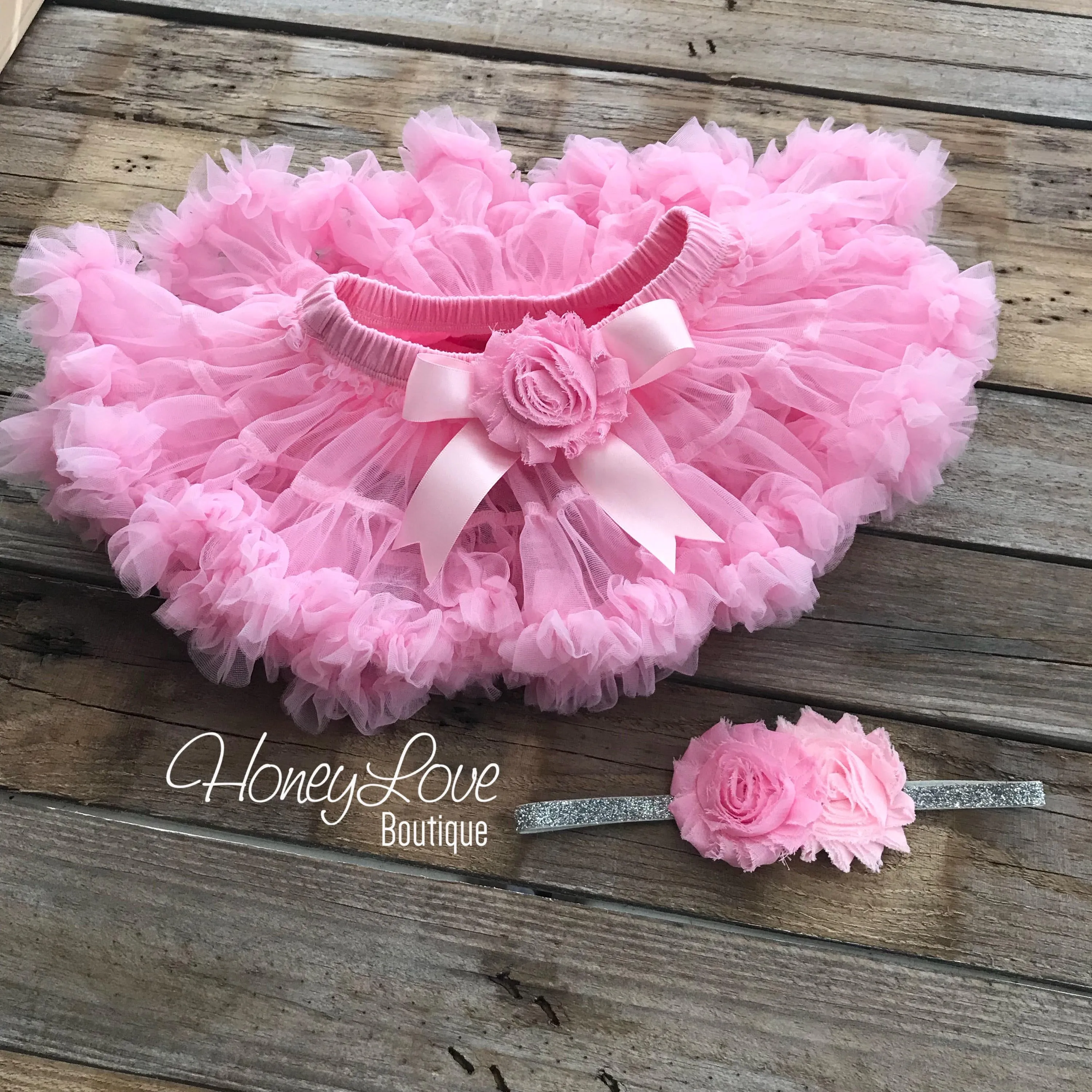 Personalized 1st Birthday Princess outfit - Silver Glitter and Light Pink - embellished pettiskirt