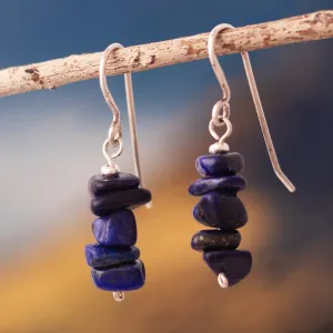 Peruvian Sterling Earrings with Lapis Lazuli  - Naturally Blue | NOVICA