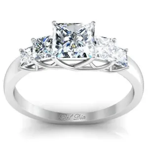 Princess Five Stone Engagement Ring with Trellis Setting