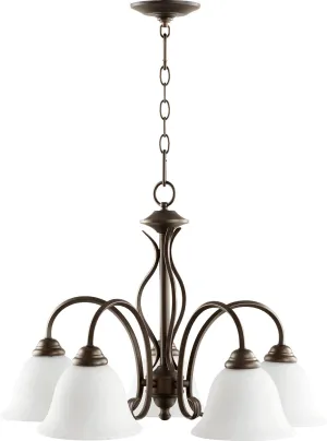 Quorum Spencer 6410-5-186 Nook - Oiled Bronze W/ Satin Opal