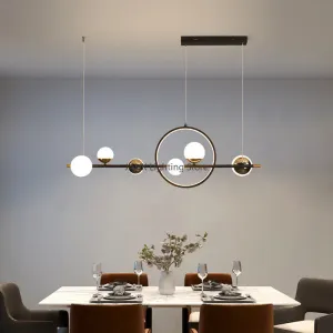 "Mansion Nordic LED Pendant Lights - Minimalist Iron Art Strip Design"