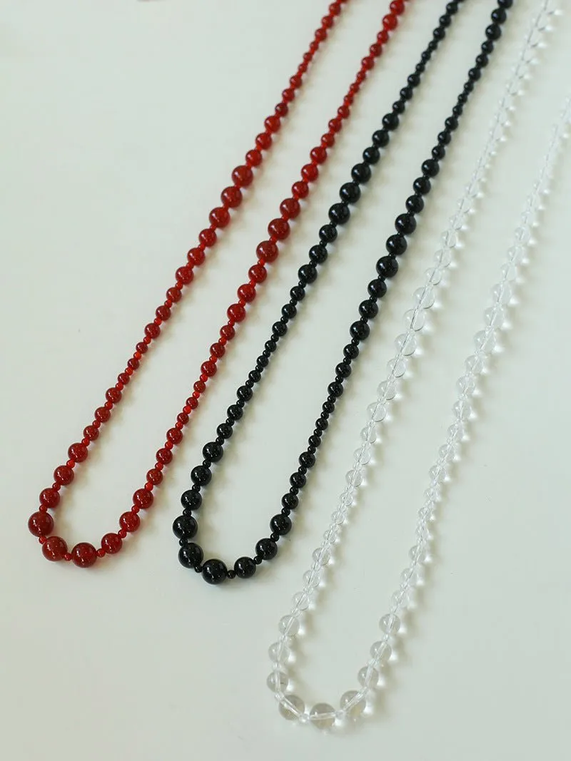 Red  Agate Crystal Long Necklaces