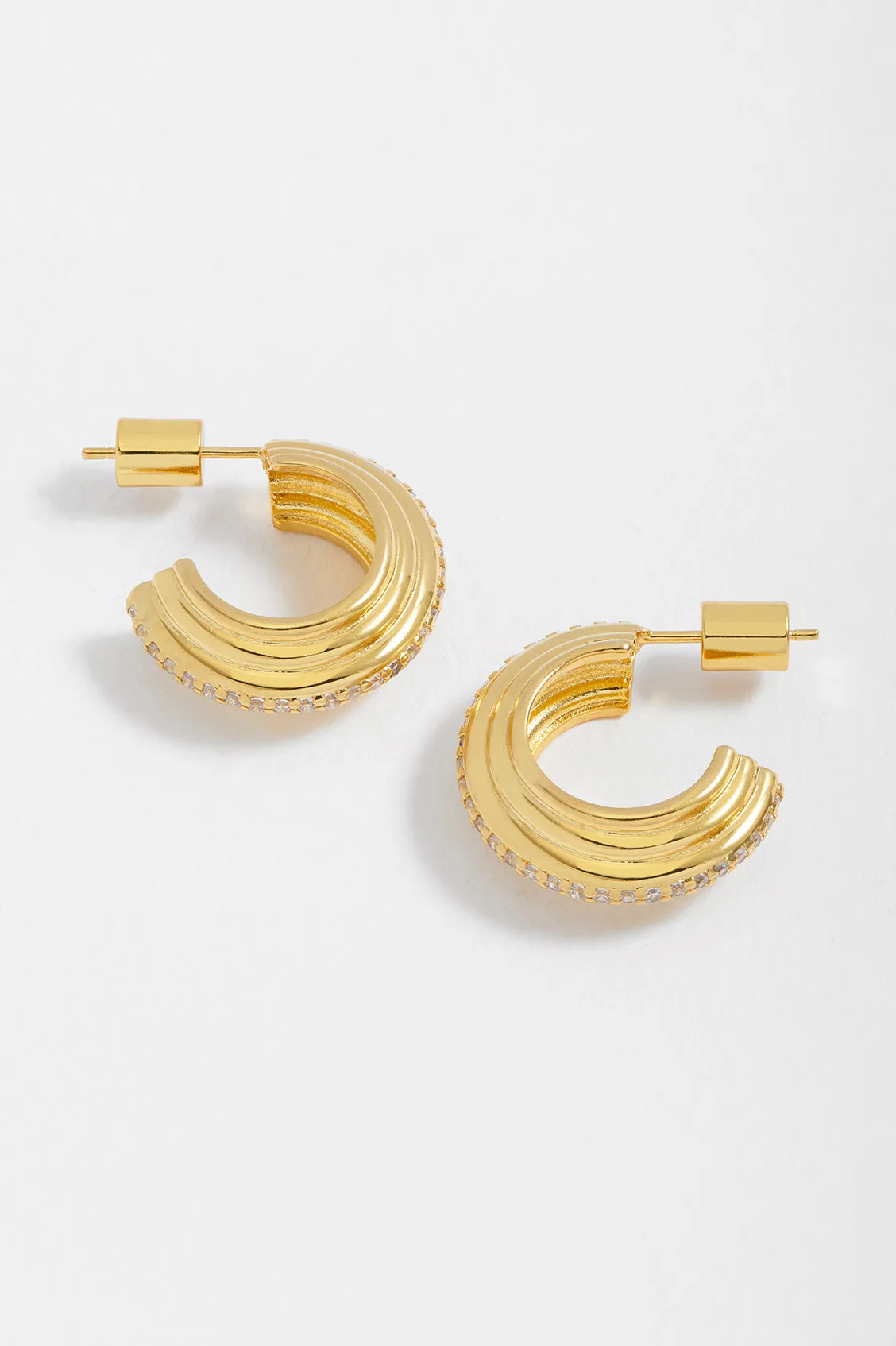 Ridged Maxi Hoop Earrings