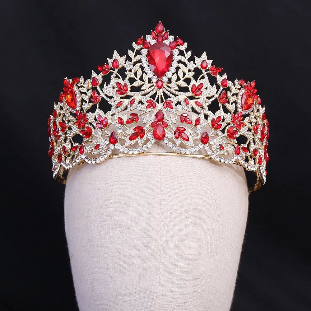 Royal European Queen Luxury Crystal Crown with Large Rhinestones