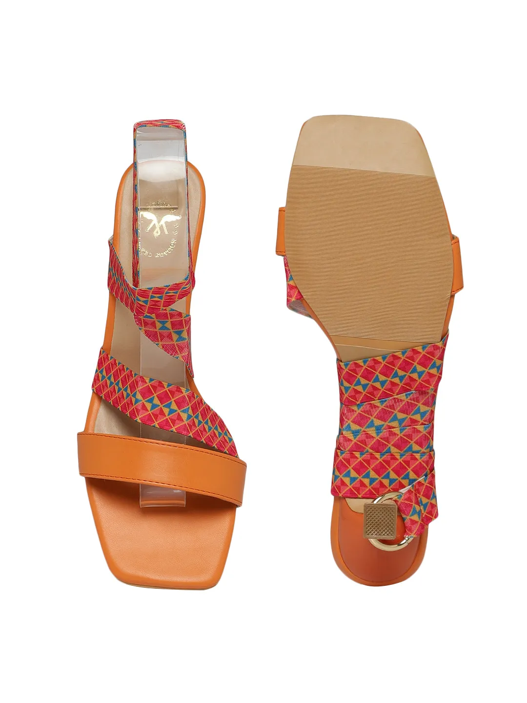 Saffron Phulkari 5 in 1 Heels