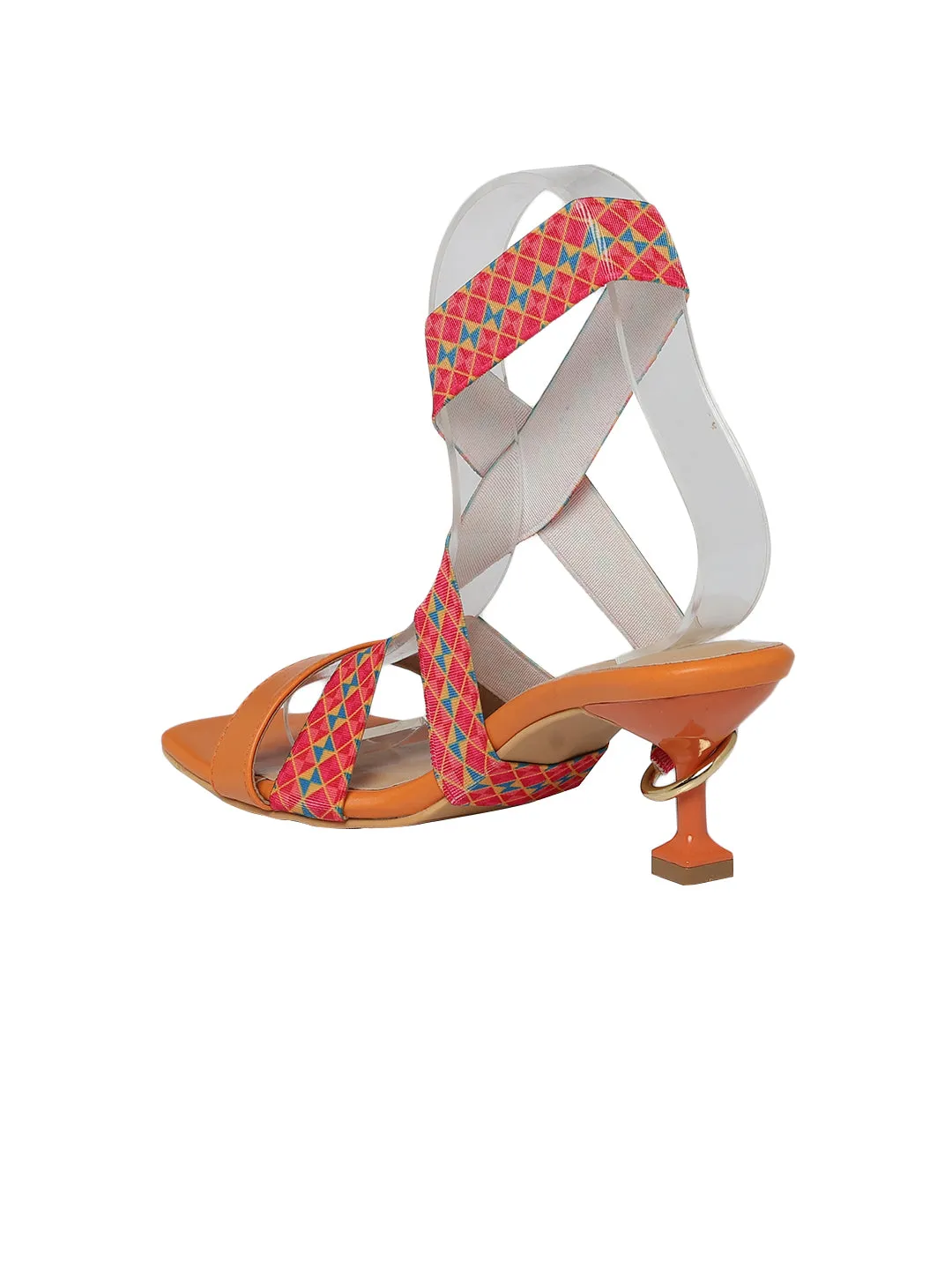 Saffron Phulkari 5 in 1 Heels