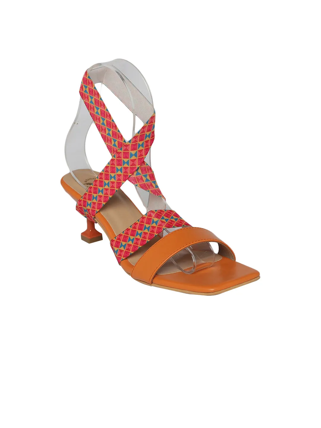 Saffron Phulkari 5 in 1 Heels