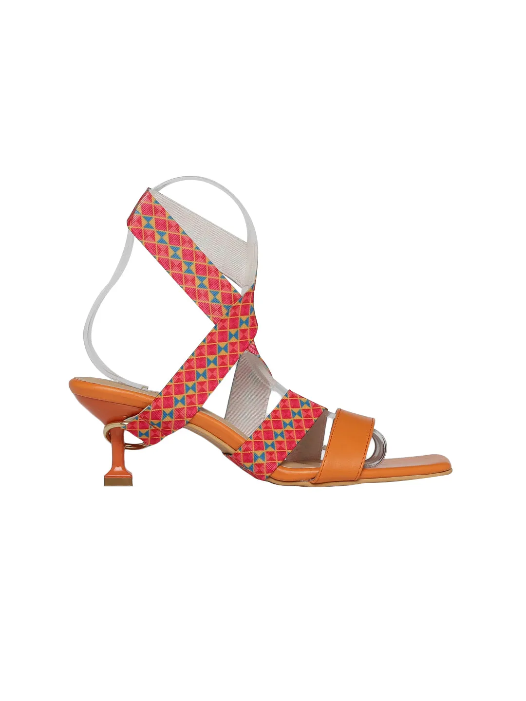 Saffron Phulkari 5 in 1 Heels