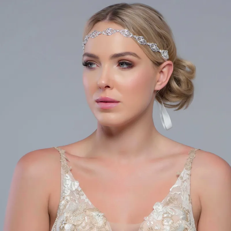 Sass B Celine Crystal Hairband / Brow Band - Available in Gold & Silver