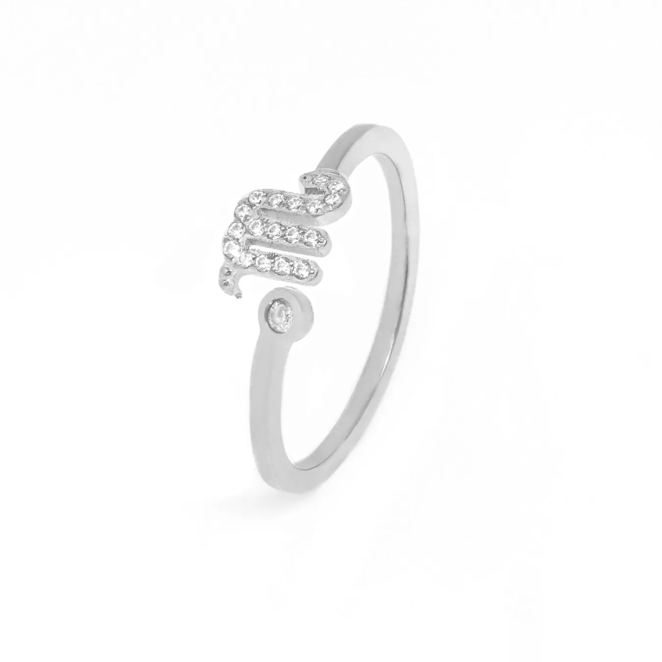 Scorpio Ring with CZ Stones - Silver