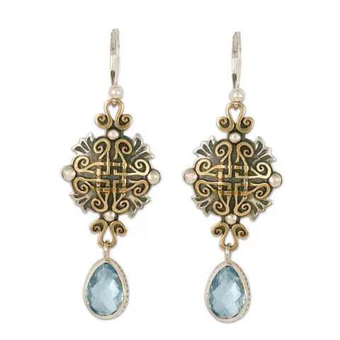 Shonifico Earrings with Swiss Blue Topaz Briolette