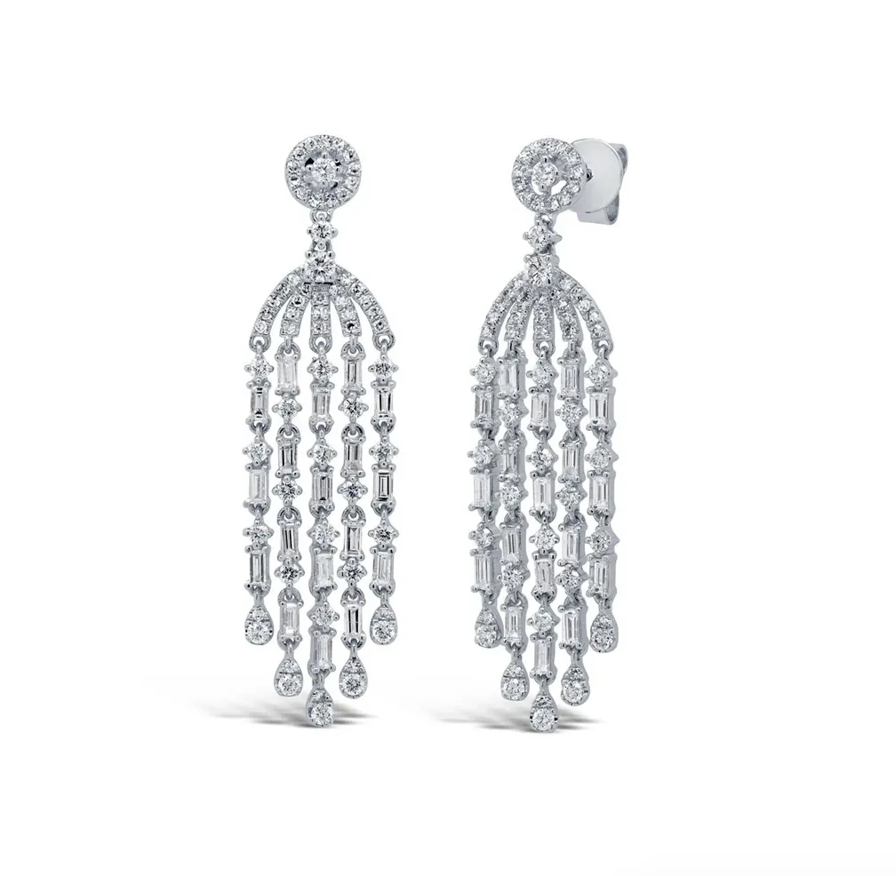 Shy Creation Diamond Chandelier Drop Earrings