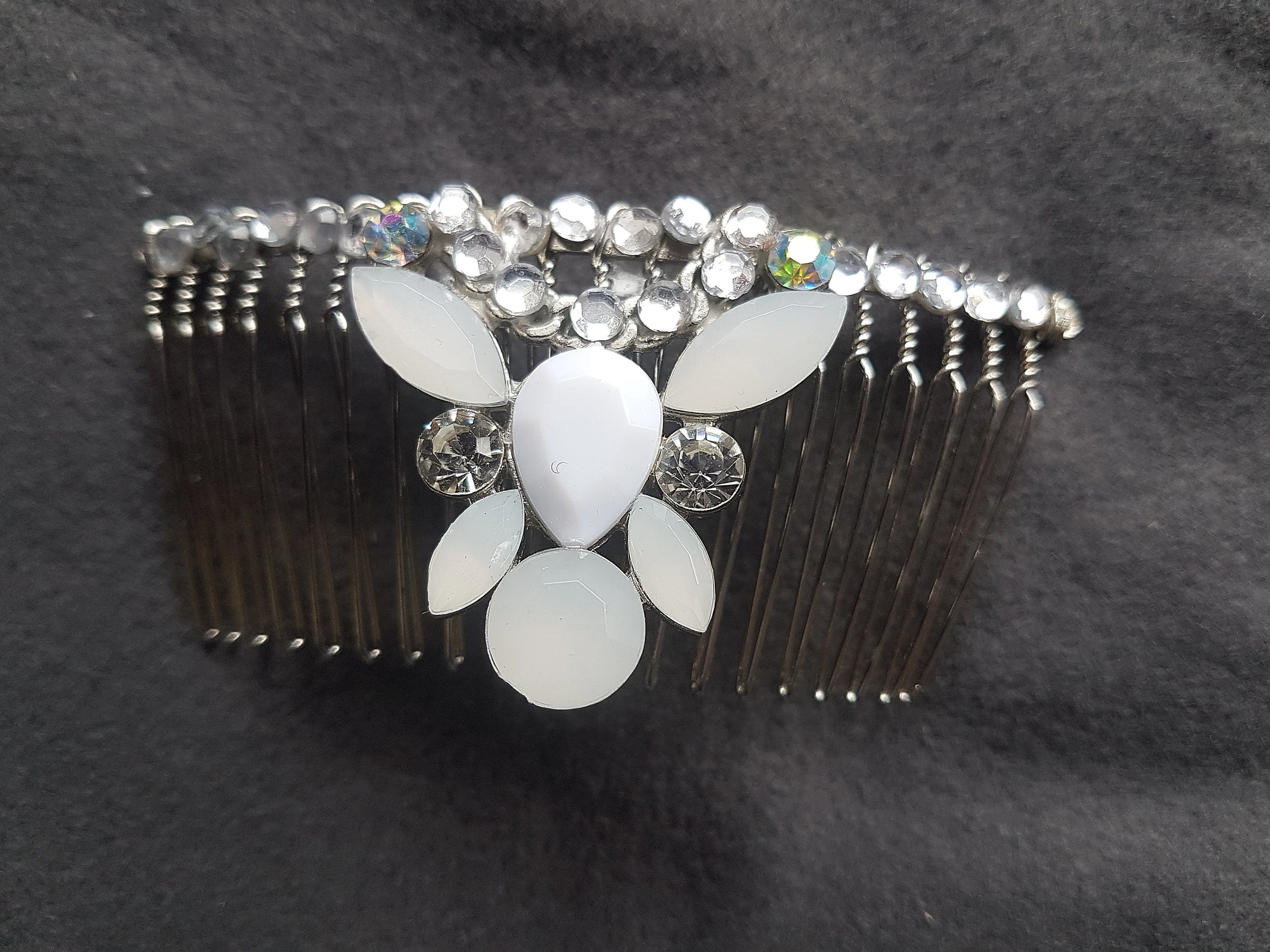 Silver Diamante Hair Comb Wedding Bridal