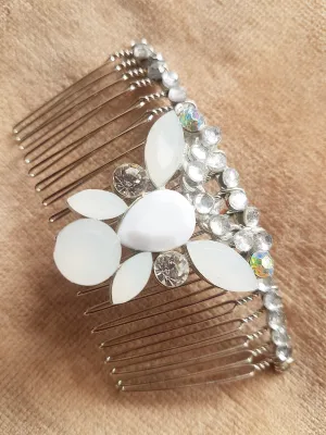 Silver Diamante Hair Comb Wedding Bridal