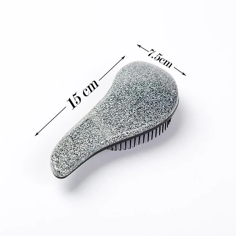 Sliver 2Pcs/Lot Handle Comb Anti-Static Massage Hair BrUSh Tangle Detangle Shower Massage HairbrUSh Comb Salon Hair Styling Tool Fa0078