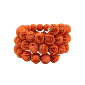 Springwire Woven Ball Bracelet - Coral