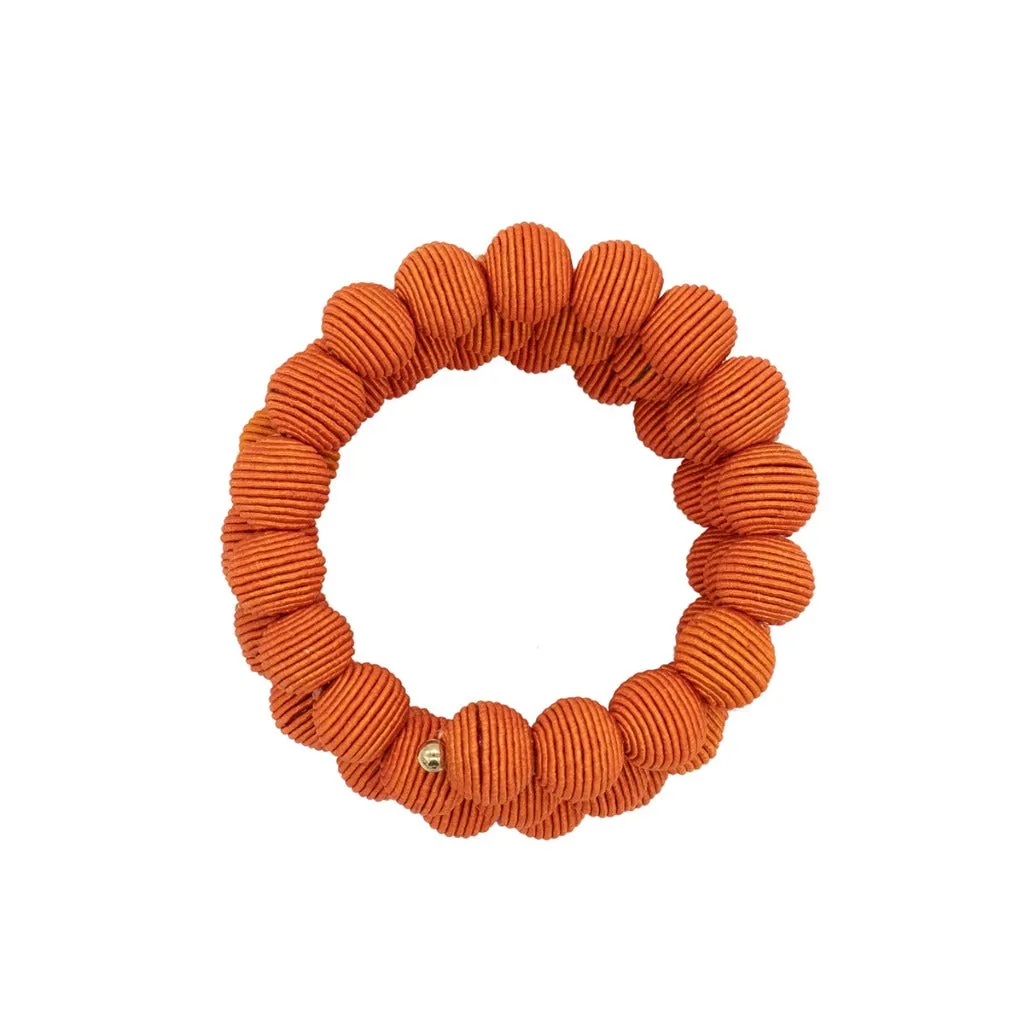 Springwire Woven Ball Bracelet - Coral