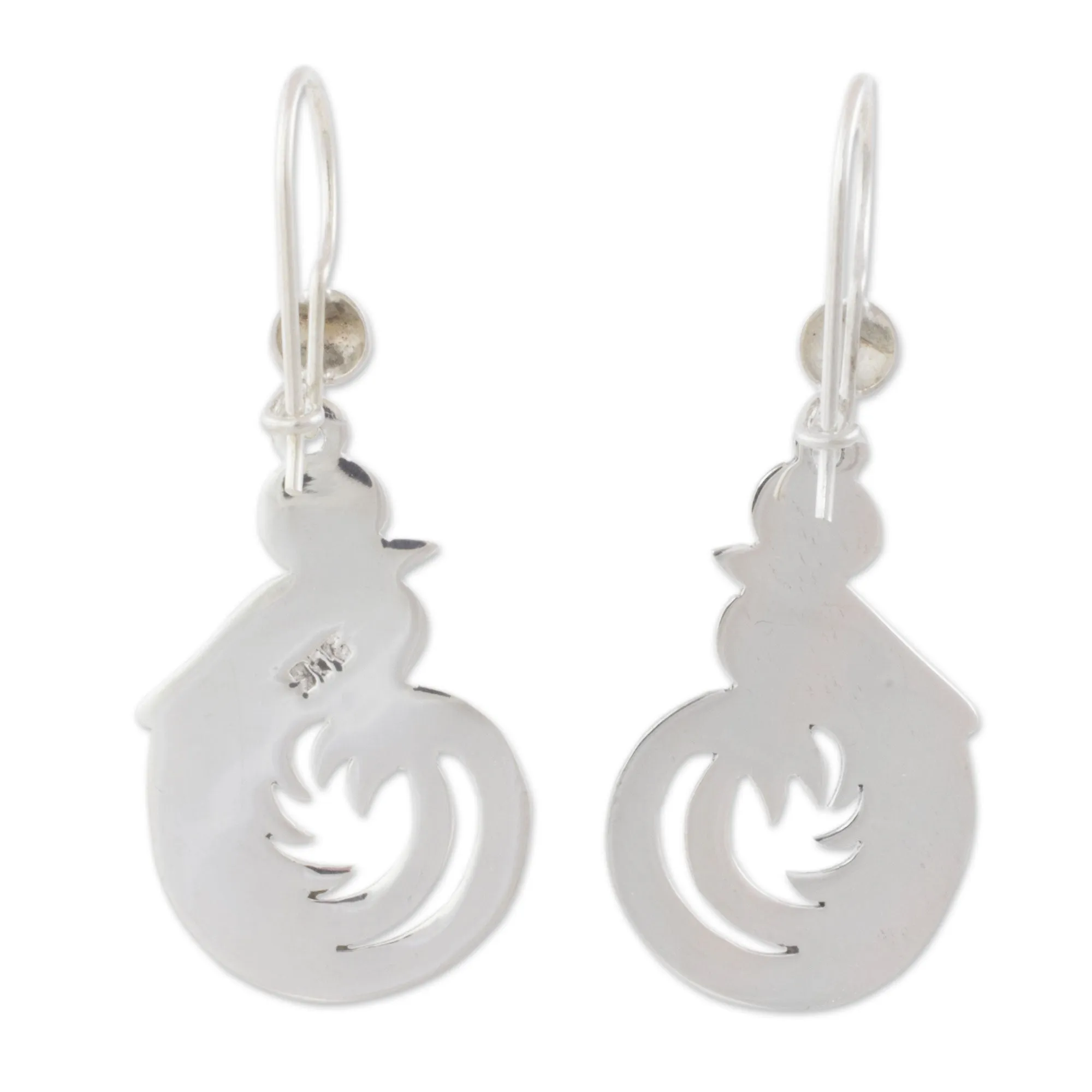 Sterling Silver Bird Jewelry Earrings with Lilac Jade Wing - Quetzal Beauty | NOVICA