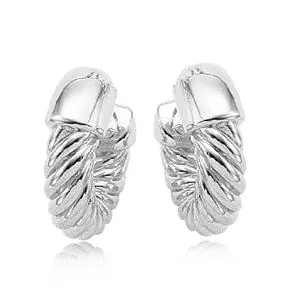 Sterling Silver Twist Hoop Earrings