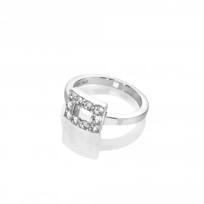 Sterling Silver White Topaz Echo Ring DR240