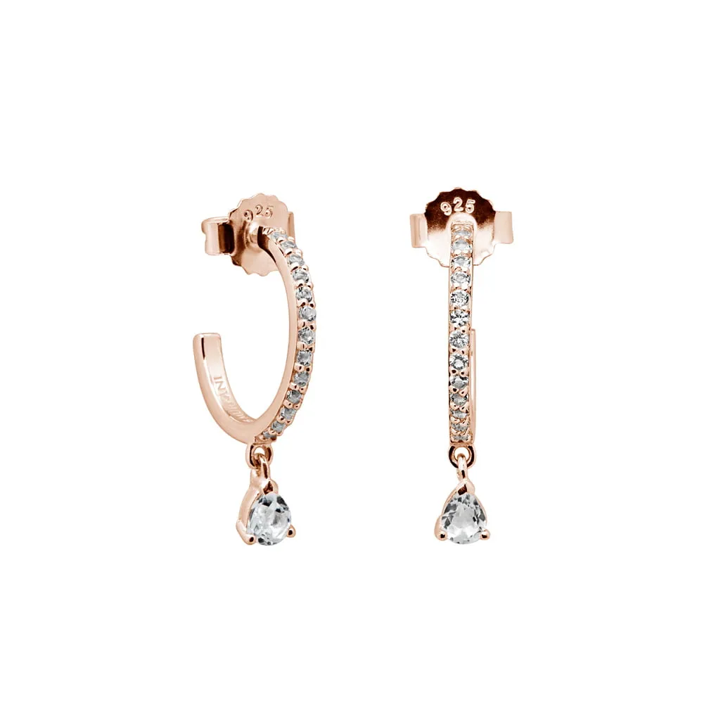 Tear Drop Hoops Rose Gold