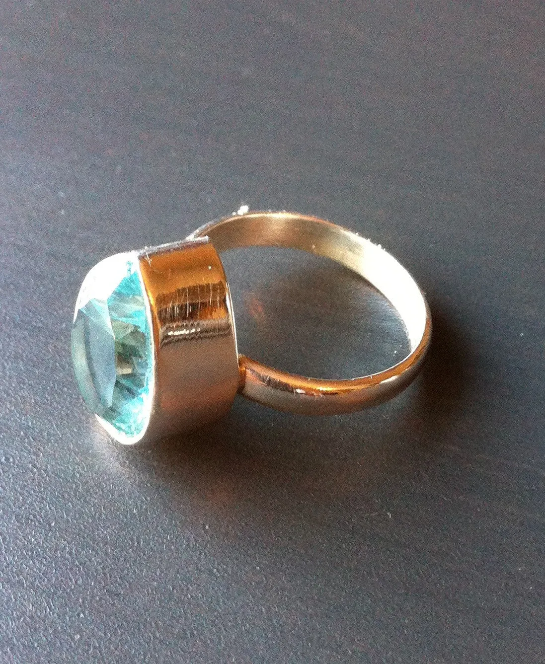 Tear Shaped Blue Topaz Ring - Multiple sizes