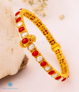 The Kripa Silver Bracelet (Pearl/Coral/Size 2.2/2.6/2.8)