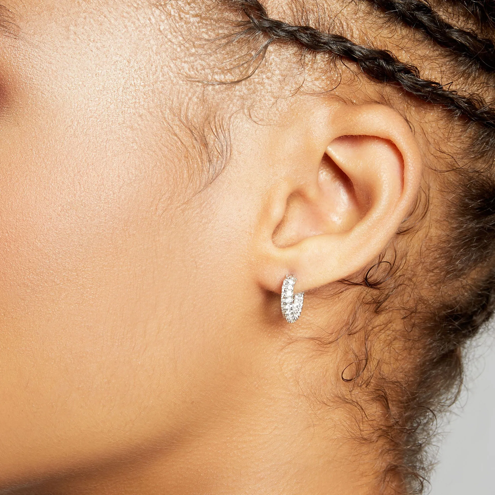 THE TINY SADIE PAVE' HOOP EARRINGS