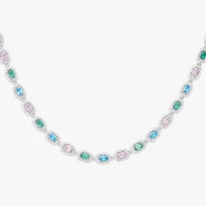 Three Color Moissanite Gemstone Chain