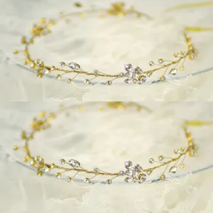 Tiara Crystal Bridal Wedding Crown Headdress Headband White Wedding Hair Accessory