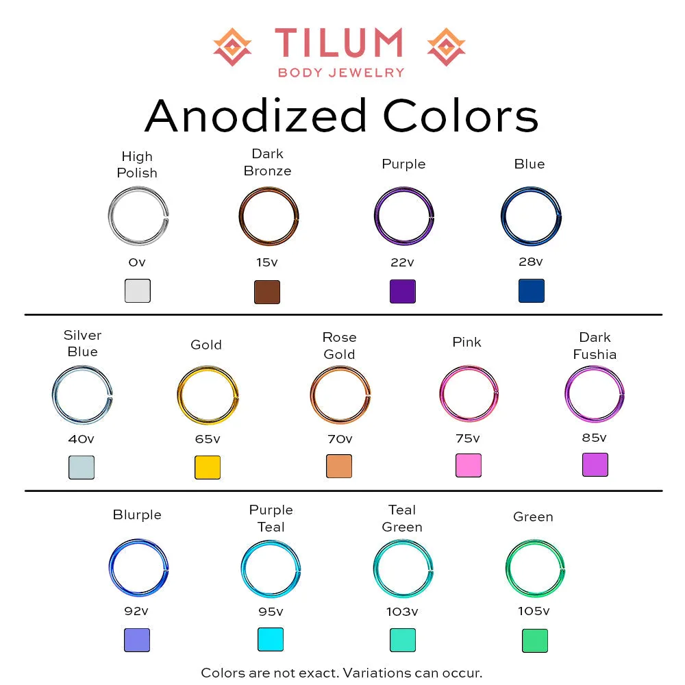 Tilum 14g-12g Internally Threaded Square Prong-Set 3mm Round Opal Top - Price Per 1