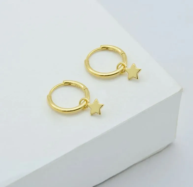 Tiny Star Huggie Hoop Earring