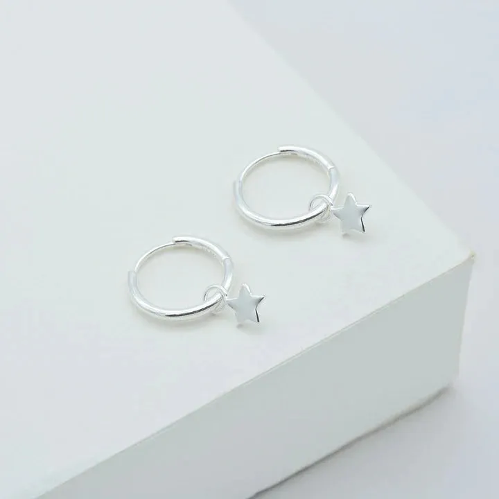 Tiny Star Huggie Hoop Earring